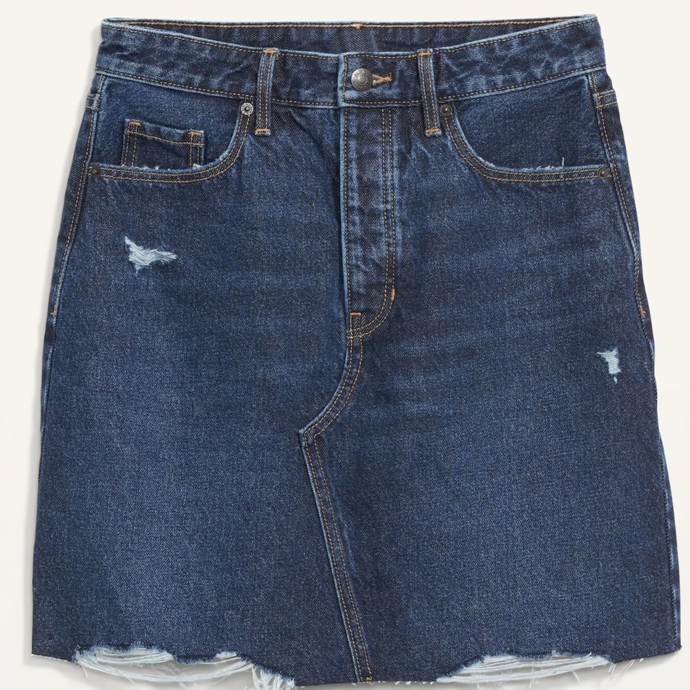 🆕 RESERVED XMS Old Navy Women's Higher High-Waisted Button-Fly Straight Skirt - Picture 1 of 9